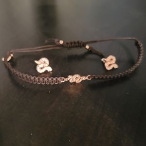 Stella & Dot Rose Gold Brown Snake Bracelet + Earrings